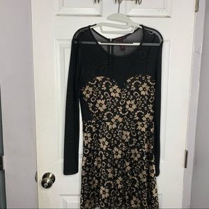 Shear black and gold dress